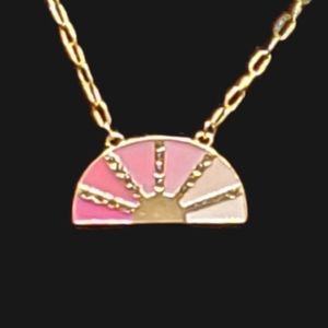 PINK RAINBOW ENAMEL PENDANT